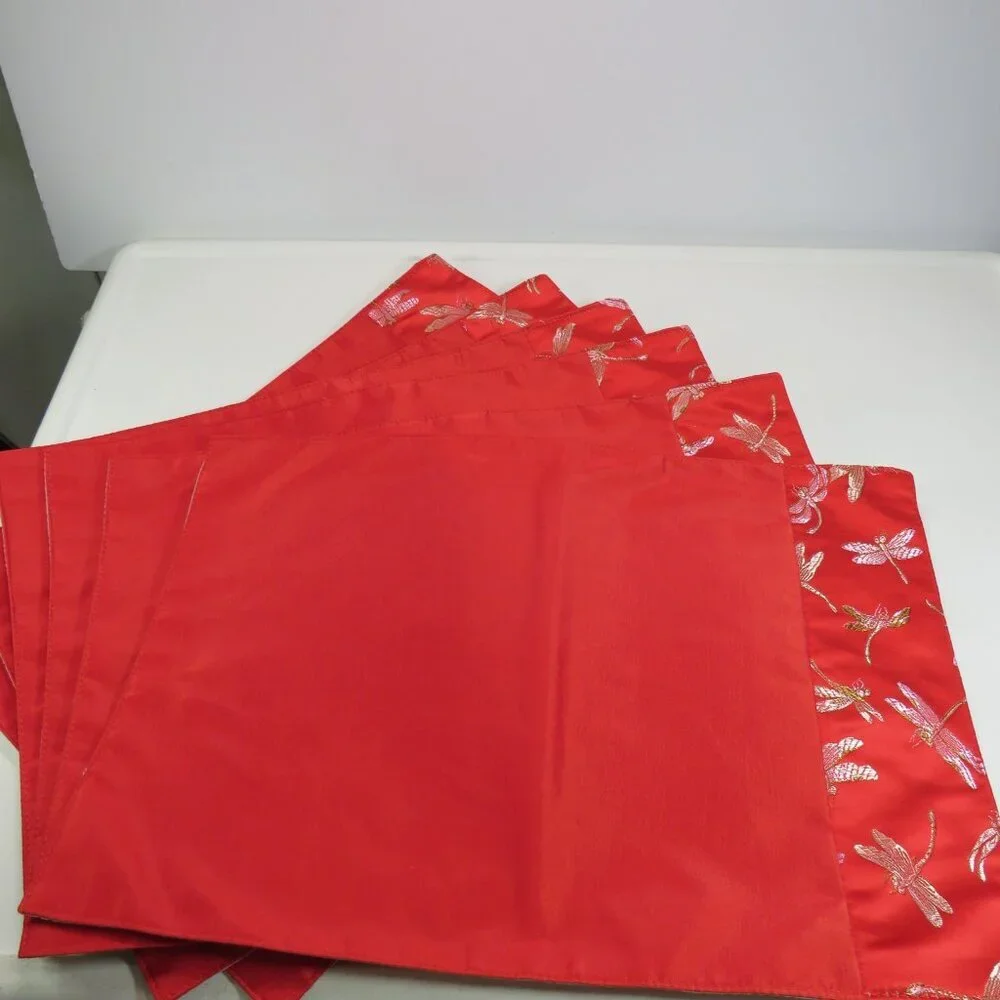 Asian Red Dragonfly (6) Table Setting Set New Year, Wedding, Celebration